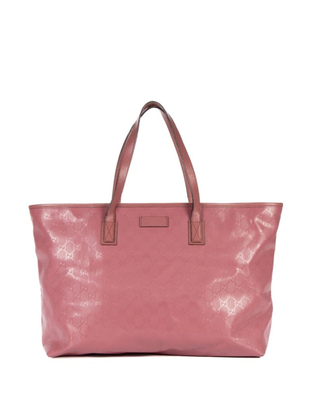 Gucci Joy Line Tote Bag Pink GG Supreme Patent Leather